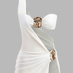 Gold Detail Bikini With Cover-Up